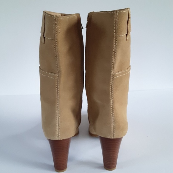 Nicole tan suede calf height square toe bo… - Picture 2 of 7